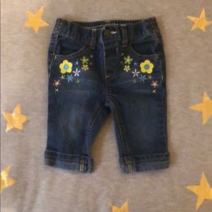 18month girls flower embossed jeans